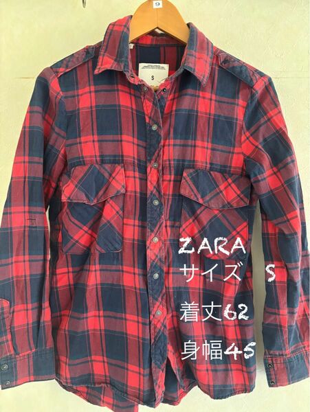 ZARA チェックシャツ　春物 長袖ネルシャツ