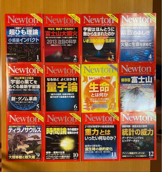 【ほぼ送料の値段】Newton 2013年12冊 Newton ニュートン 雑誌 バックナンバー