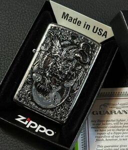 ★USA直輸入 ZIPPO 金銭獣 ヒキュウ 神獣財運 貔貅 ライター 金運 富 福 ジッポー メタル貼り 喫煙具 bv847