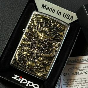 ★USA直輸入 ZIPPO 龍 玉 ドラゴン 幸運 金運 辰 十二支 メタル貼り ライター ジッポー 喫煙具 bv841の画像1