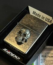 ★USA直輸入 ZIPPO スカル 骸骨 髑髏 ドクロ ジッポー メタル 貼り ライター 喫煙具 bv820_画像3