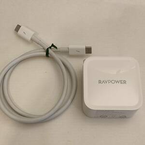 ②●RAVPower ラブパワー RP-PC133 PD3.0対応65W GaN急速充電器 ホワイト USB-C●