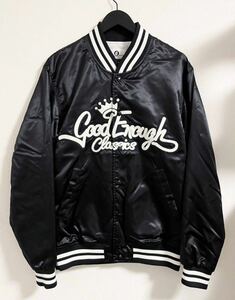 送料無料・美品 GOODENOUGH サテンスタジャン （グッドイナフ ブルゾン ジャケット フラグメント 藤原ヒロシ JKT JACKET BLACK FRAGMENT