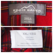 ☆送料無料☆ Eddie Bauer エディーバウアー USA直輸入 古着 長袖 チェック 胸ポケット付き ボタンダウン ネルシャツ メンズ XXL レッド _画像7