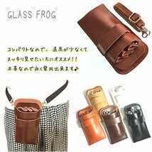 【GLASS FROG】シザーケース ハサミ3丁 本革 美容師 トリマー コンパクト (オレンジ)_画像5