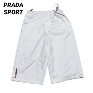 アーカイブ PRADA SPORT イージーコットンパンツ ホワイト 赤ロゴ