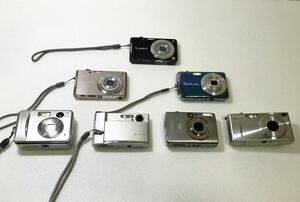 コンパクトデジタルカメラ 7点まとめ キャノン ソニー デジカメ コンデジ LUMIX ルミックス SONY EXILIM Fine Pix IXY digital