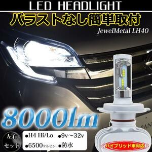 バラスト不要 CANBUS ムーブキャンバス ムーブキャンパス LA800S LA810S LEDヘッドライト H4 Hi/Lo切替 8000lm 車検対応　ホワイト