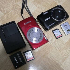 Canon IXY 180 デジカメ nikon Coolpix S3700　2個セット