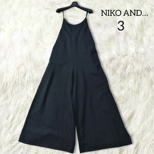 33 [NIKO AND] Nico and overall wide pants 3 L size navy navy blue color simple plain easy thin spring summer natural lady's 