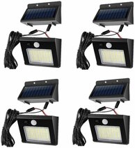 4個セット LEDソーラーライト ソーラーパネル分離式　センサーライト LED 屋外照明 人感センサー 太陽光発電 防水 防犯ライト　白_画像1