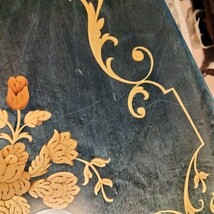 イタリア製 アンティーク調 象嵌コーナーラックシェルフ飾り棚中古美品_画像7