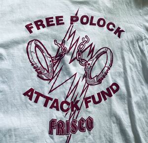 FREE POLOCK FRISCO ヘルズエンジェルス　hells angels 白 サポートTシャツ ハーレー 90年代 ビンテージ USED