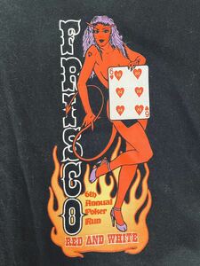 FRISCO 6th POKER RUN ヘルズエンジェルス　hells angels 黒　サポートTシャツ ハーレー 90年代 ビンテージ USED パンナックル