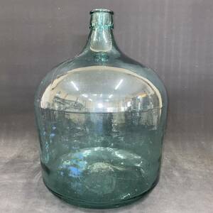K2739 昭和レトロ 大きな青い瓶 空き瓶 空ビン （約）直径30cm 高さ45cm 