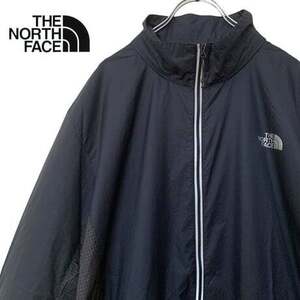 NBK680さ@ THE NORTH FACE 超軽量 ナイロンジャケット メンズ 3XLサイズ ネイビー ブラック