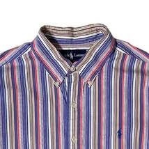 TBK243ね@ Ralph Lauren 90s マルチストライプ ボタンダウンシャツ メンズ Lサイズ相当_画像4