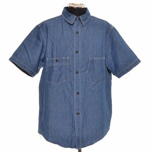 ◆504867 FREEWHEELERS シャンブレーシャツ ◆IRONALLS SHIRT SHORT SLEEVE 7oz COTTON × LINEN CHAMBRAY サイズ17/L 定価20,900円 メンズ