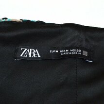 ◇442255 ZARA ザラ ミニスカート カラフル千鳥格子ツイードスカート サイズM 台形 レディース スペイン製 ブルー ブラック_画像8