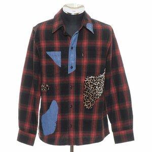 ◆501870 glamb グラム ◆チェックシャツ 長袖 Unplugged check Shirt GB0118/SH08 サイズ2 メンズ レッド