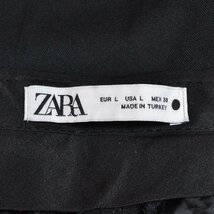 ◇493140 ZARA ザラ スラックス ◇2タックワイドパンツ センタープレス サイズL レディース ブラック_画像7