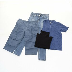 *479012 UNIQLO Uniqlo * men's 4 point set Zip shirt skinny denim cargo pants heat Tec ultimate .