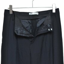 ◇493140 ZARA ザラ スラックス ◇2タックワイドパンツ センタープレス サイズL レディース ブラック_画像5