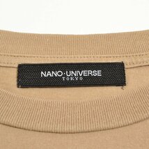 ◆407719 nano universe ナノユニバース ラバープリント Tシャツ 半袖 クルーネック サイズM 綿100% メンズ ベージュ ブラウン_画像6