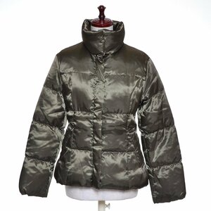 *495556 rua-ru You circle . round * down jacket satin high‐necked DWJK * size 3 lady's khaki 