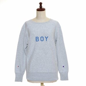 ◇487546 Champion チャンピオン ◆トレーナー スウェットシャツ BEAMS BOY 別注 リバースウィーブ CWSJ018 サイズS レディース グレー