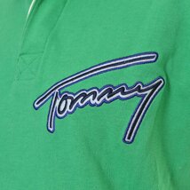 ◇477275 TOMMY トミーヒルフィガー ラガーシャツ ポロシャツ 半袖 レディース グリーン_画像3