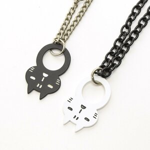 ◇489900 MINT Neko ミントネコ ペンダントネックレス 訳あり 2点セット レディース ホワイト ブラック