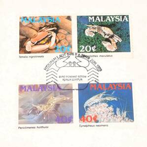 マレーシア 1989年 甲殻類 4種完 初日カバーの画像2