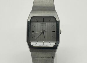 C2KG6 稼動品 SEIKO セイコー QUARTZ クォーツ QZ 7431-5120 スクエア シルバー文字盤 メンズ腕時計 