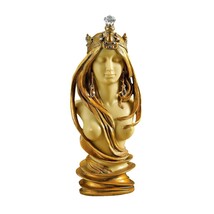 セール！即納！アールヌーボー ゴールド仕上げの女性彫像(胸像) ミュシャ作 「ラ・ナチュール」彫刻ら(輸入品_画像2