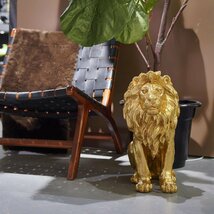 幸運 祝福 金色のライオン彫像コレクター向けフィギュア約50cmゴールドホームデコレーション大型ライオン彫刻アート工芸輸入品_画像6