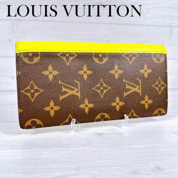 LOUIS VUITTON ルイヴィトン 二つ折り 長財布 ポルトフォイユ ブラザ モノグラム M80790 ロングウォレット モノグラムマカ イエローサー