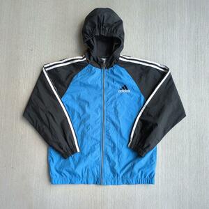 90s adidas アディダス ナイロンパーカー パフォーマンスロゴ テック系 NYLON JACKET PARKA 古着 ヴィンテージ 万国旗 