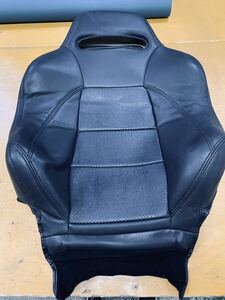 レカロ RECARO SR-3 シートカバー 黒 ブラックフェイクレザー ブラックダブルステッチ