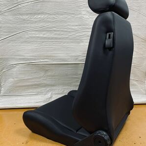 38.レカロ RECARO エルゴメド 黒フェイクレザー張り替え 張替え 張替 ブラックシングルステッチ 両側ダイヤルの画像4