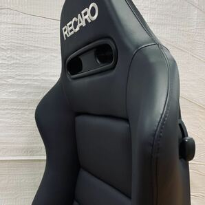 37.レカロ RECARO SR-4 黒フェイクレザー張り替え 張替え 張替 ブラックシングルステッチ 両側ダイヤルの画像3