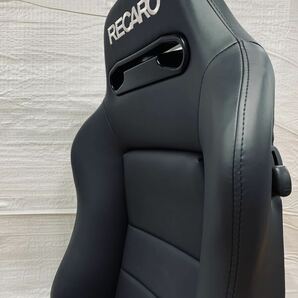 40.41.レカロ RECARO 2脚セット SR-3 黒フェイクレザー張り替え 張替え 張替 ブラックシングルステッチ 両側ダイヤルの画像4