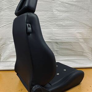 42.43.レカロ RECARO 2脚セット LS-M 黒フェイクレザー張り替え 張替え 張替 ブラックシングルステッチ 片側ダイヤル アイレットリングの画像9