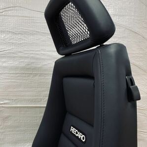 46.47.レカロ RECARO 2脚セット LX-L 黒フェイクレザー張り替え 張替え 張替 ブラックシングルステッチ 片側ダイヤルの画像4