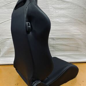 54.55.レカロ RECARO 2脚セット SR-3 黒フェイクレザー張り替え 張替え 張替 ホワイトシングルステッチ 片側ダイヤルの画像10