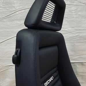 56.レカロ RECARO LX-VF 黒フェイクレザー張り替え 張替え 張替 ブラックシングルステッチ 両側ダイヤルの画像6