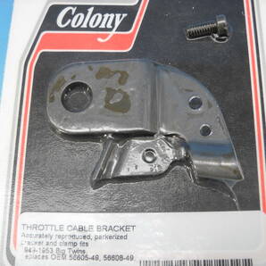 BT 1949-1953年 パン パンヘッド スロットルケーブル ブラケット クランプ OEM 56605-49 56608-49 Parkerized Colony コロニー の画像1