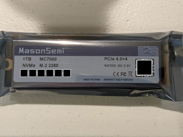 【新品未開封】MasonSemi NVMe SSD 1TB Gen4 7000MB/s