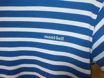 e478◆mont-bell ボーダーTシャツ◆サイズ150 キッズ 子供 1104814 モンベル ボーダー半袖Tシャツ ポリエステル地 送料360円 6C_画像2
