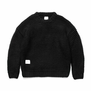美品 WTAPS ダブルタップス　クルーネックセーター　ブラック　Mサイズ